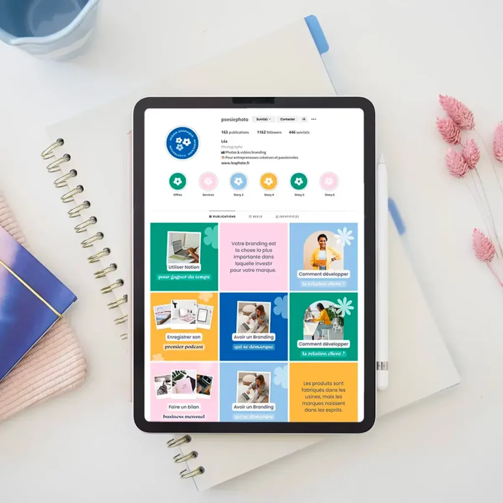Création de feed instagram et modèles de posts pour Instagram par Julie Goudier