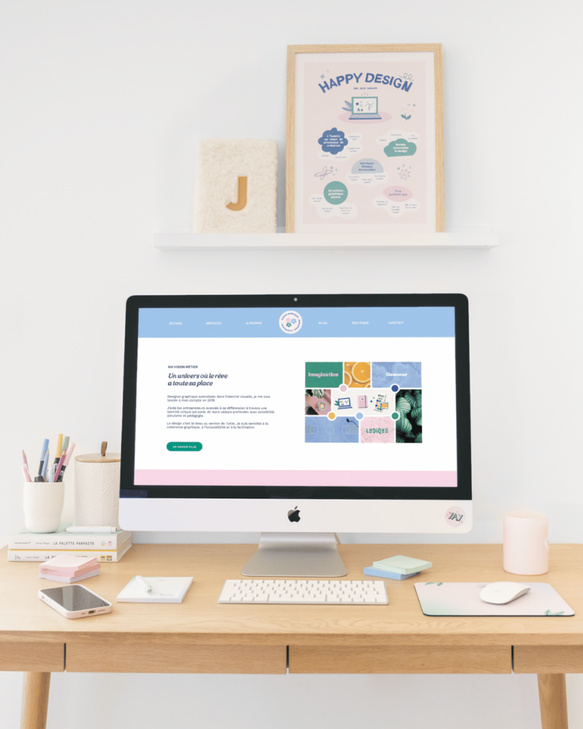 Mockup site web créé par Julie Goudier, webdesigner à Nantes