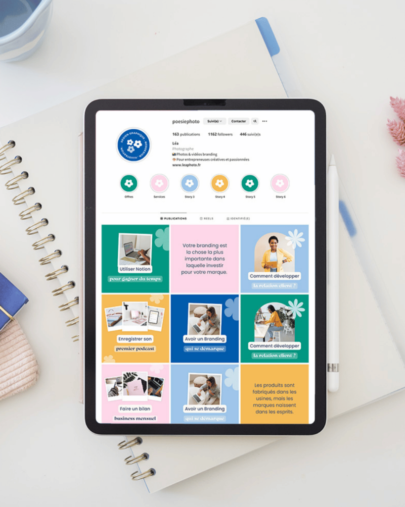 Feed Instagram créé par Julie Goudier, Graphiste à Nantes