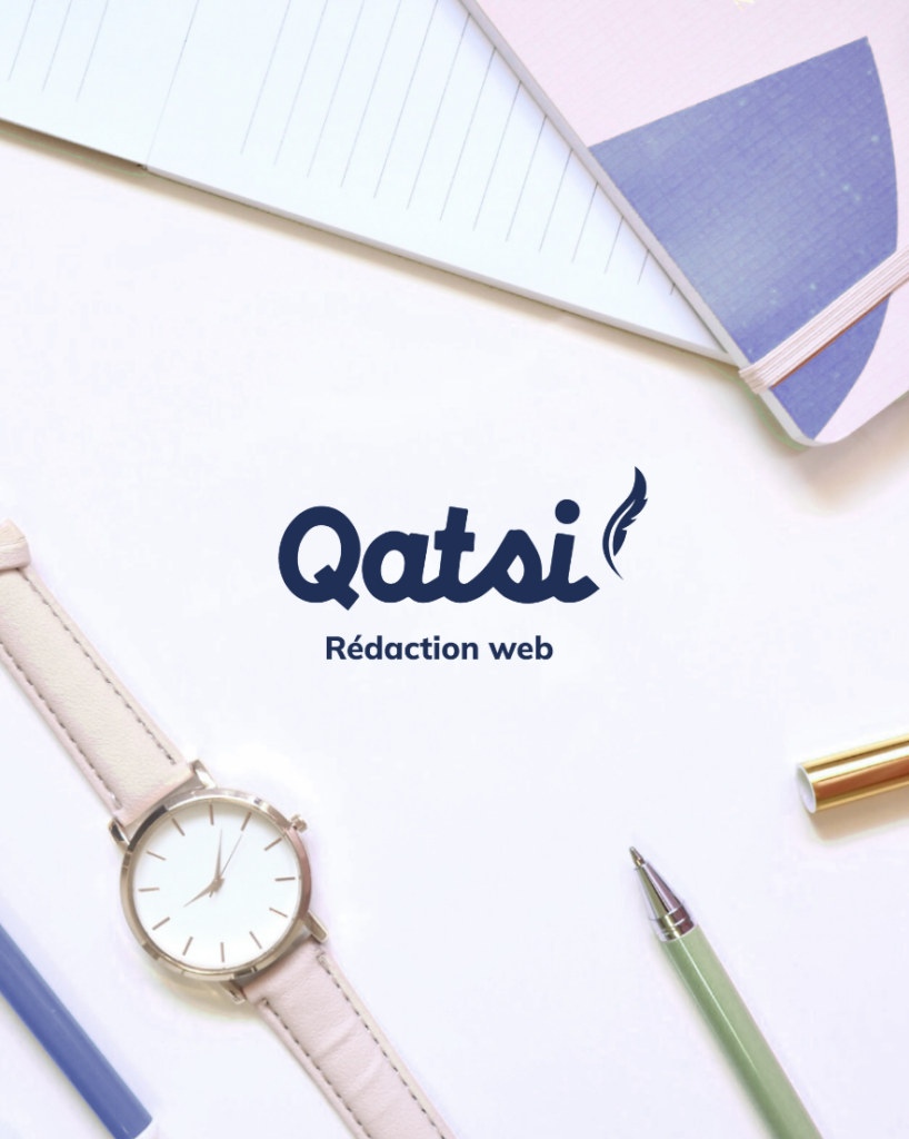 Couverture projet identité visuelle créée par Julie Goudier pour Qatsi Marchandeau de Qatsi Rédaction web