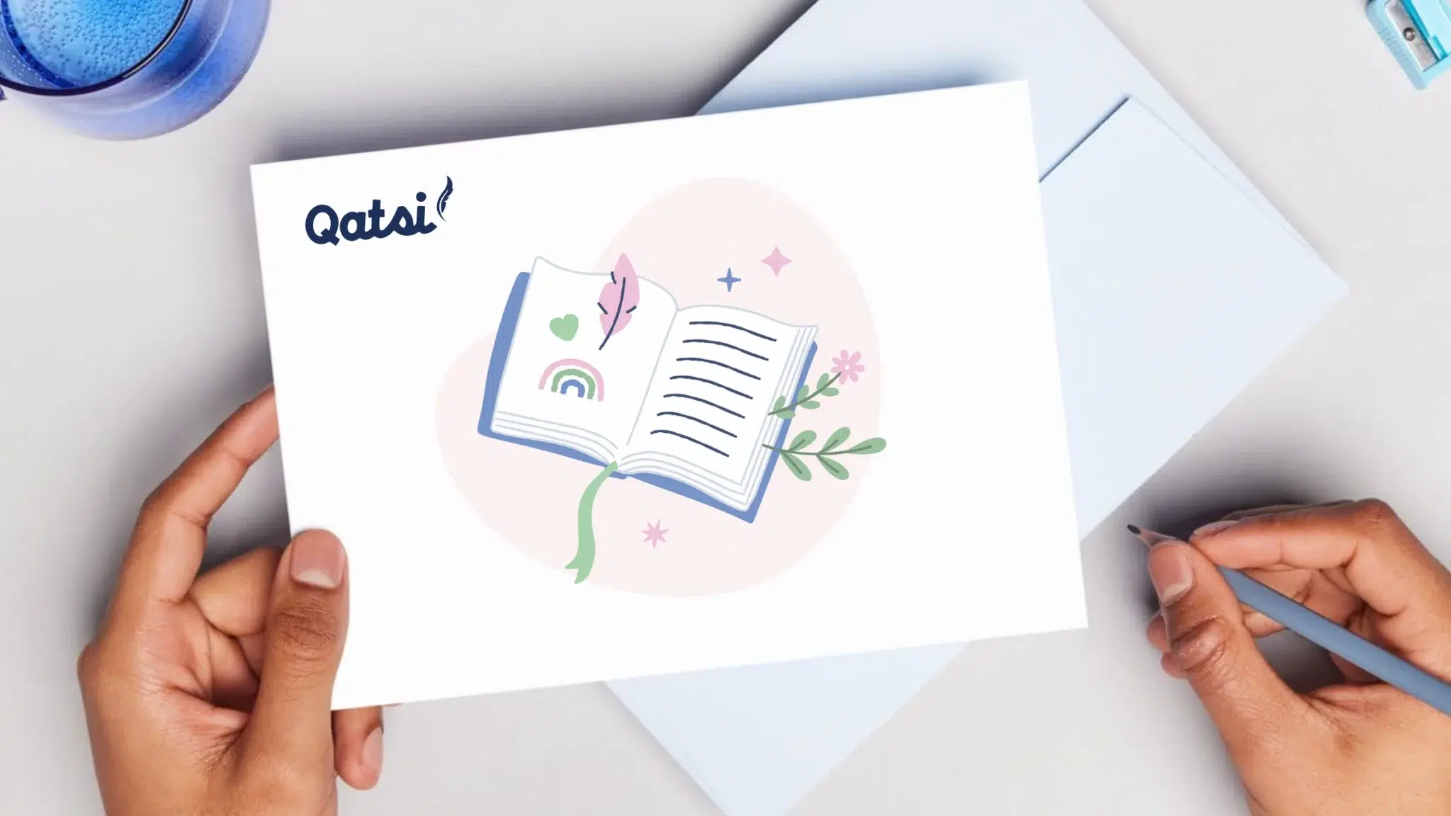 Illustration créée par Julie Goudier pour l'identité visuelle de Qatsi de l'entreprise Qatsi Biographie