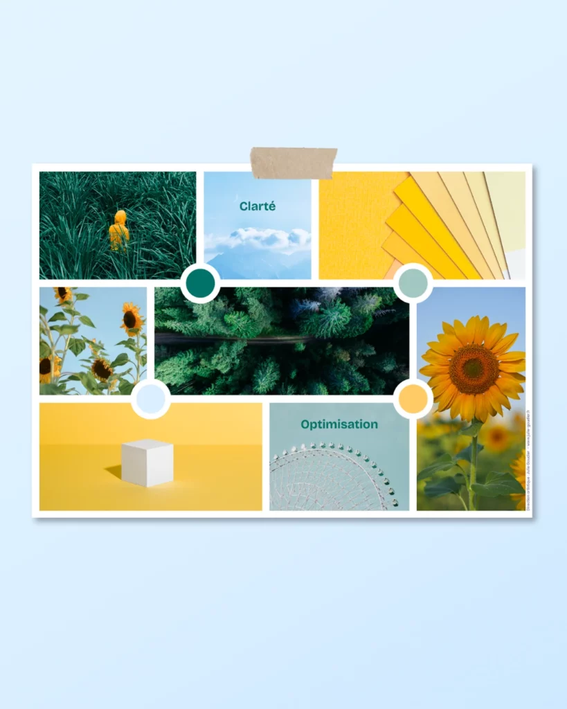 Moodboard créé par Julie Goudier pour l'identité visuelle de Adèle Feyssat de Galini Online